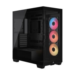 CORSAIR 3500X RS-R ARGB Panoramic Tempered Glass Black Mid-Tower ATX Gaming Chassis