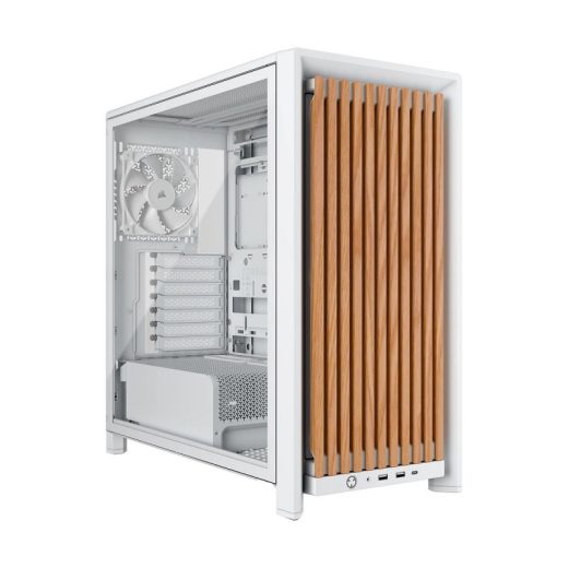 CORSAIR FRAME 4000D WOOD RS Modular Tempered Glass White/Oak Mid-Tower ATX Gaming Chassis