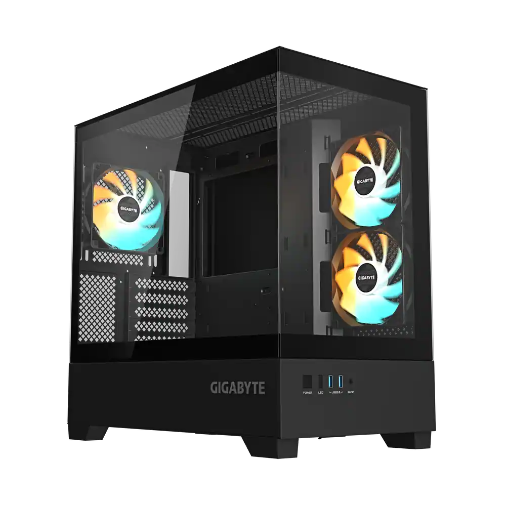 Gigabyte C201 PANORAMIC Black Micro-ATX Tempered Glass Panoramic Gaming Chassis 1 Gigabyte C201 PANORAMIC Black Micro-ATX Tempered Glass Panoramic Gaming Chassis