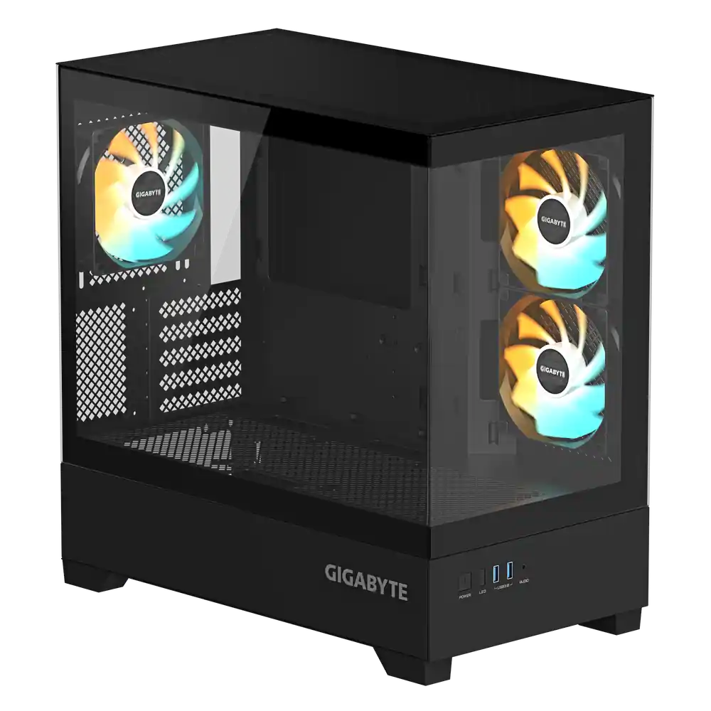 Gigabyte C201 PANORAMIC Black Micro-ATX Tempered Glass Panoramic Gaming Chassis 2 Gigabyte C201 PANORAMIC Black Micro-ATX Tempered Glass Panoramic Gaming Chassis