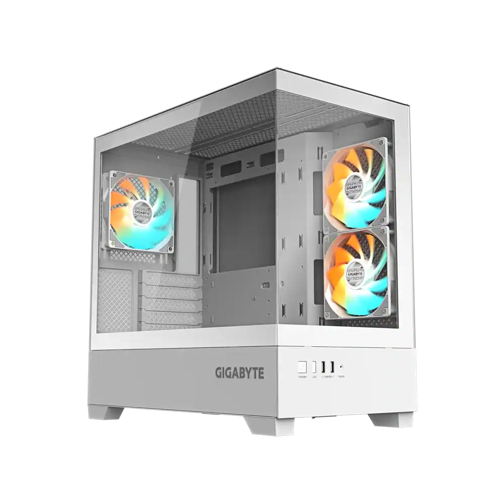 Gigabyte C201 PANORAMIC ICE White Micro-ATX Tempered Glass Panoramic Gaming Chassis 1 Gigabyte C201 PANORAMIC ICE White Micro-ATX Tempered Glass Panoramic Gaming Chassis