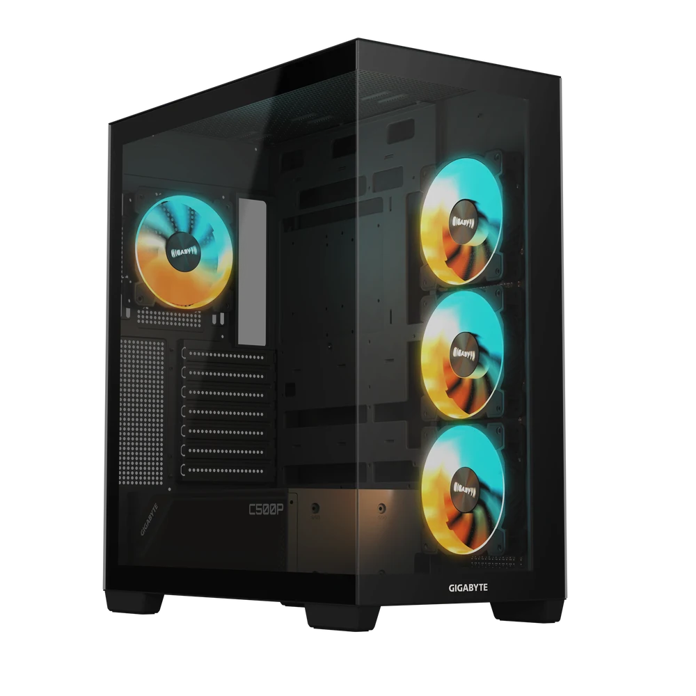 Gigabyte C500 PANORAMIC STEALTH Black ATX Tempered Glass Mid-Tower Gaming Chassis 1 Gigabyte C500 PANORAMIC STEALTH Black ATX Tempered Glass Mid-Tower Gaming Chassis