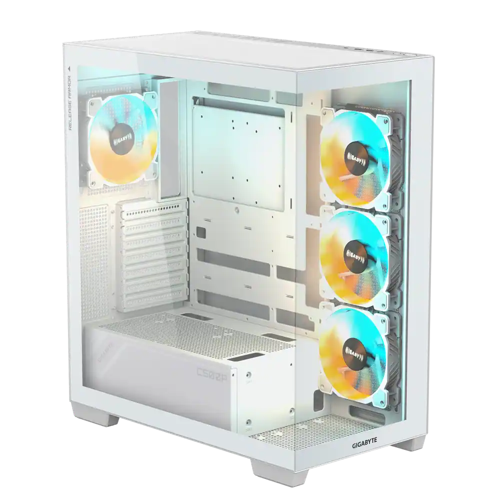 Gigabyte C500 PANORAMIC STEALTH ICE White ATX Tempered Glass Mid-Tower Gaming Chassis 2 Gigabyte C500 PANORAMIC STEALTH ICE White ATX Tempered Glass Mid-Tower Gaming Chassis