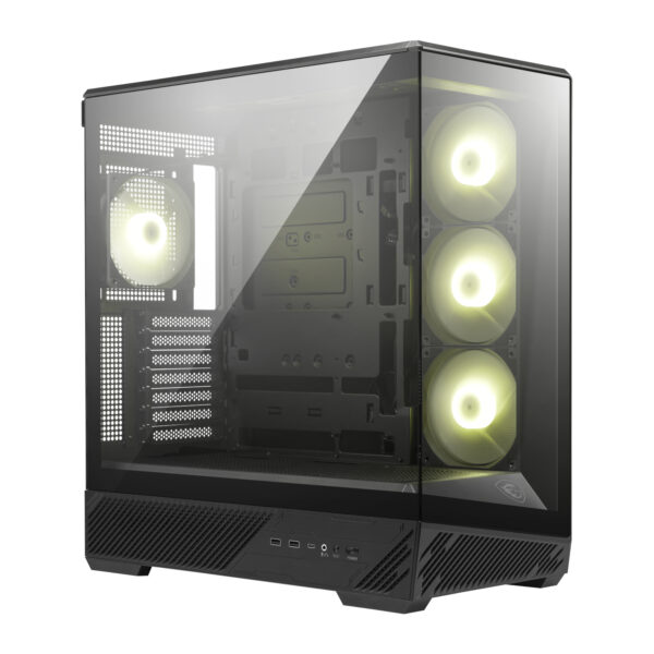 MSI MAG PANO 130R PZ Black ATX Panoramic Tempered Glass Mid-Tower Gaming Chassis 1 MSI MAG PANO 130R PZ Black ATX Panoramic Tempered Glass Mid-Tower Gaming Chassis