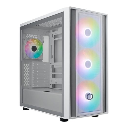 Cooler Master MasterBox 600 ARGB E-ATX Mid-Tower White Gaming Case