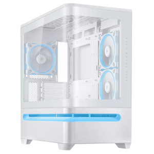 ASUS Prime AP202 ARGB Curved Tempered Glass White Micro-ATX Mini Tower Gaming Chassis