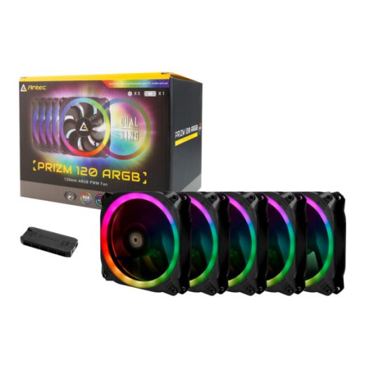 Antec PRIZM 120 ARGB 5+C 5-Pack 120mm PWM ARGB Fan Kit with Controller