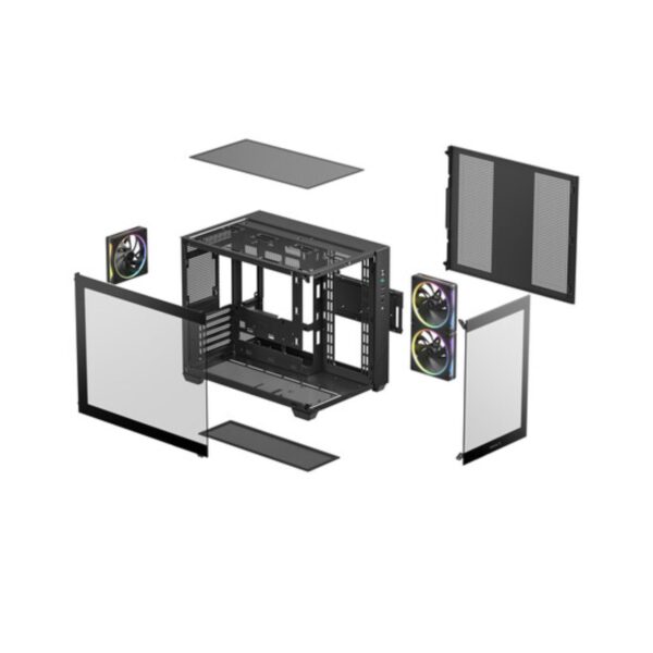 DeepCool CG330 3F Panoramic Tempered Glass Black Micro-ATX Gaming Chassis 10 DeepCool CG330 3F Panoramic Tempered Glass Black Micro-ATX Gaming Chassis