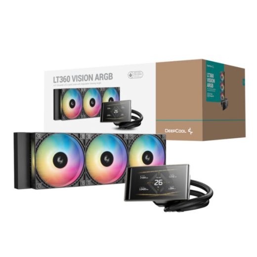 DeepCool LT360 VISION ARGB 360mm LCD All-in-One Black Liquid CPU Cooler